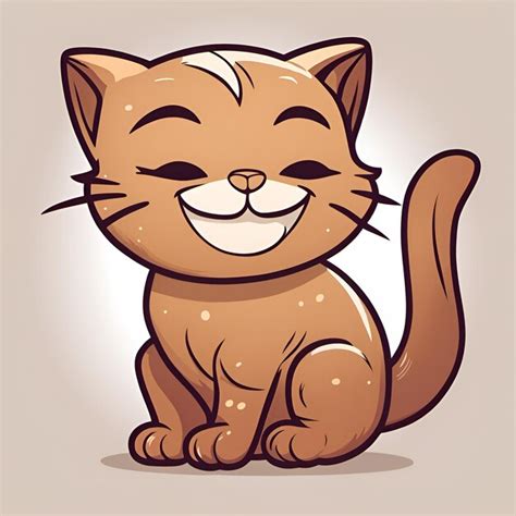 Premium Ai Image Small Cute Cartoon Smiling Cat