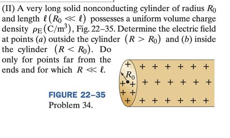 Solved Ii A Very Long Solid Nonconducting Cylinder Of Chegg