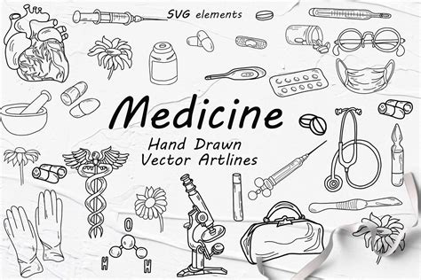 Medicine SVG Clipart, Vector Medical Clipart, Medical Tools, Hospital ...