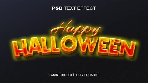 Feliz Efecto De Texto De Halloween Archivo Psd Premium