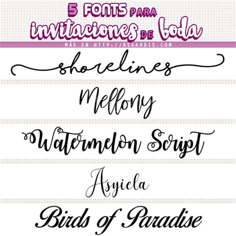 5 Fonts Para Invitaciones De Bodas Gratis Regardis