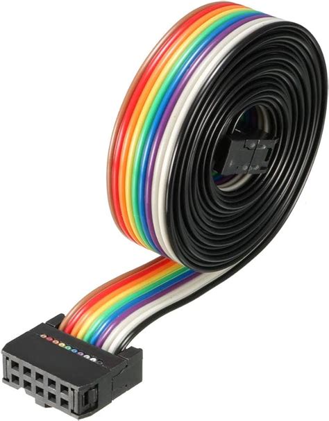 Uxcell Idc Rainbow Wire Flat Ribbon Cable 10 Pins 148cm