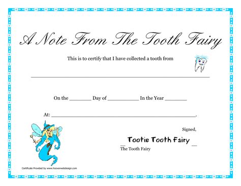 Tooth Fairy Certificate Template White Download Printable Pdf Templateroller