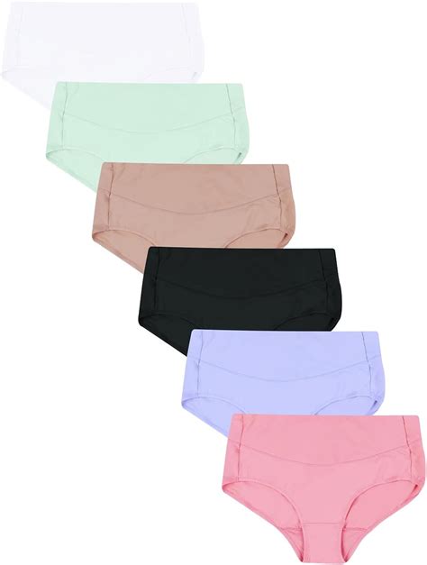 Hanes Womens High Waisted Briefs Pack Smoothing Microfiber Panties 6 Pack Colors May Vary