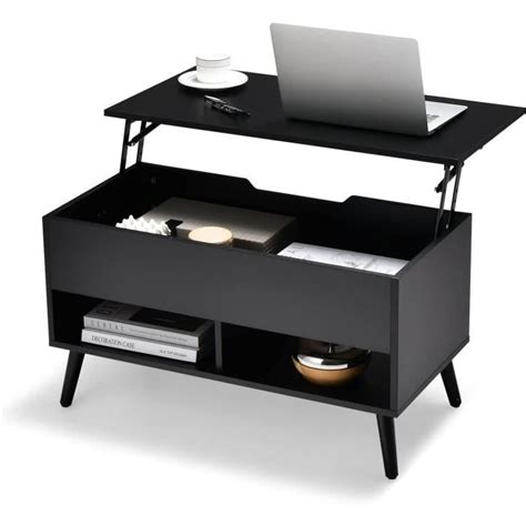 Goplus Table Basse Relevable Bar Gaz Avec Plateau Relevable Table