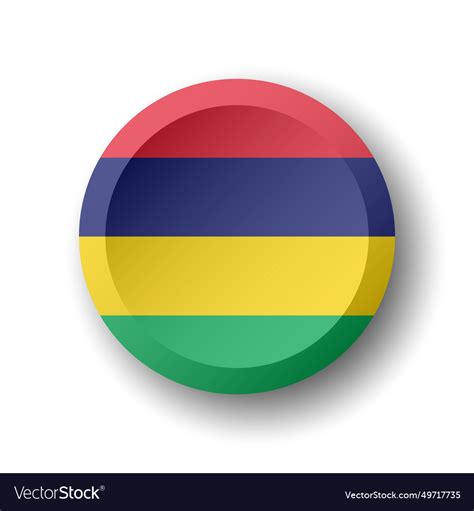 Circle Button Flag Of Mauritius Royalty Free Vector Image