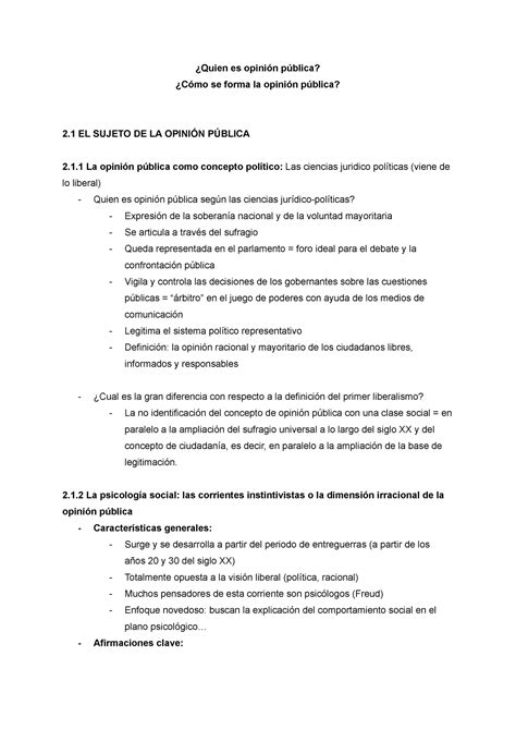 Opinión Publica Tema 2 estan bien Quien es opinión pública Cómo