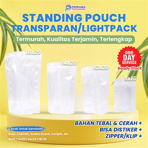 Jual Pack Isi Pcs Standing Pouch Double Seal Transparan X