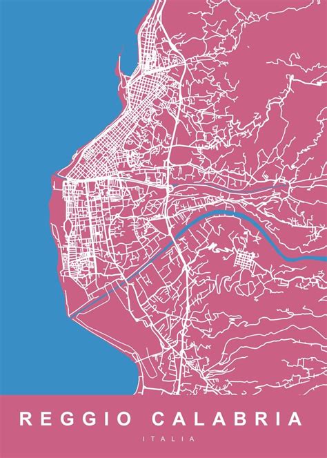 Reggio Calabria Map Italy Poster Picture Metal Print Paint By Urbanmaps Displate