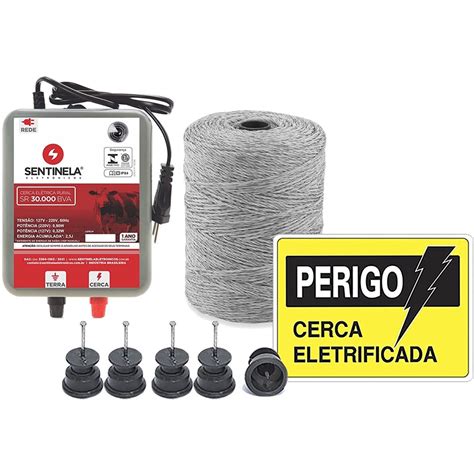 Kit Cerca Elétrica Rural Eletrificador Sentinela sr 30000 Isolador