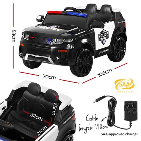 Kids Ride On Car Electric Patrol Police Toy Cars Remote Control 12V Bl ...