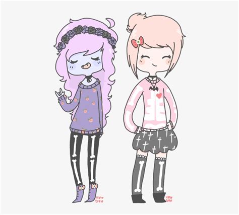 Pastel Goth Kawaii Pastel Goth Girls Drawing Png Image Transparent