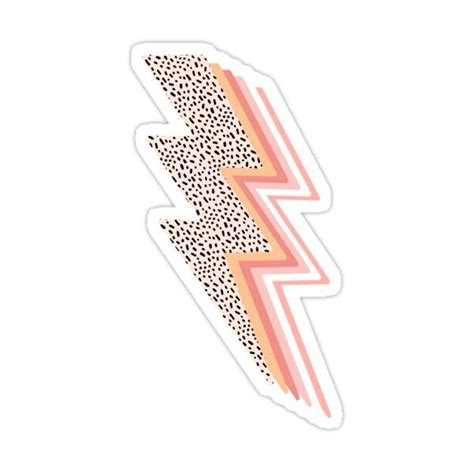 Lightning Bolt Aesthetic Pink Sticker Pegatinas Imprimibles Calcomanías Personalizadas