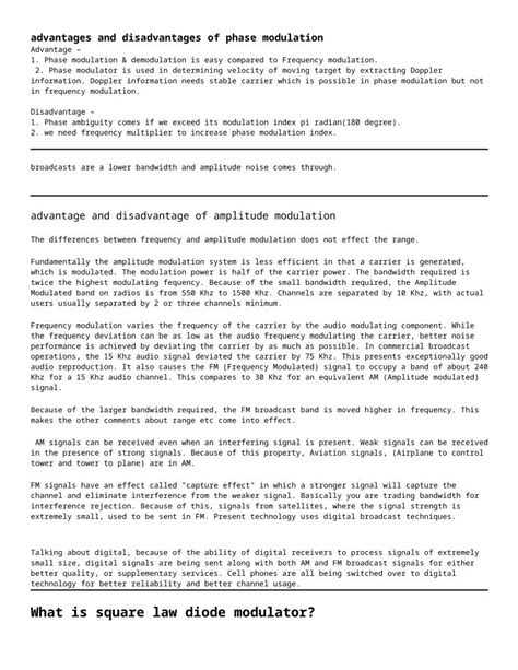 Doc Advantages And Disadvantages Of Phase Modulation Dokumen Tips