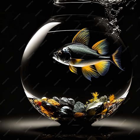 Premium AI Image | Aquarium fish black background