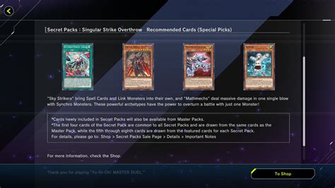 Yu Gi Oh Master Duel Guide On Twitter Secret Pack UPDATE Singular