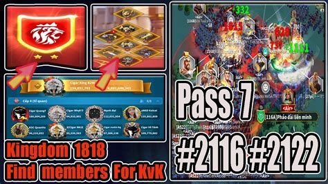 Pass 7 C11205 2116 2122 KvK HA Kingdom 1818 Tuyển ACE về đánh