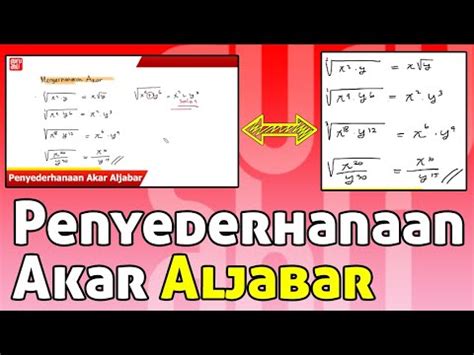 Trik Hitung Penyederhanaan Akar Aljabar Trikmatematika Matematika