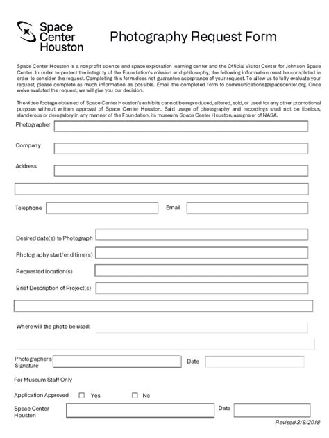 Fillable Online Photography Request Form Fax Email Print Pdffiller