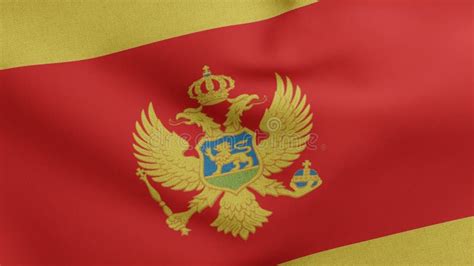 National Flag Of Montenegro Waving D Render Republic Of Montenegro