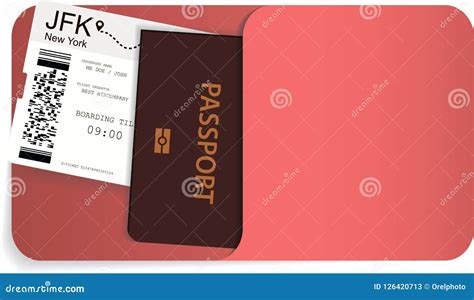 Airline Ticket Or Boarding Pass Inside Of Envelope Stock Vector