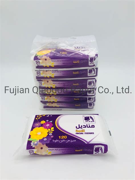 Qiaodou OEM Soft Cheap Virgin Wood Material 3 Ply Facial Tissues Paper