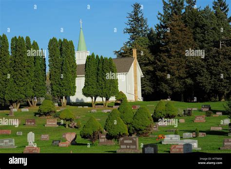 Catholic Cemetery Chapel On Hilltop Stock Photo Alamy