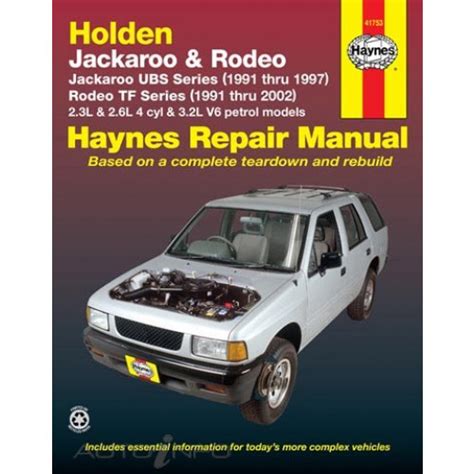 Holden Rodeo Jackaroo 4WD 1991 2002 Gregorys Service Repair Manual