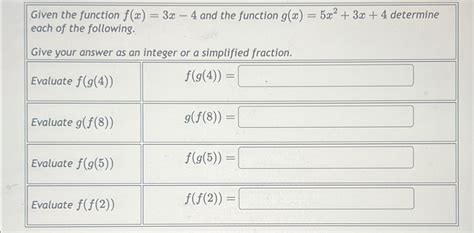 Solved Given The Function F X 3x 4 ﻿and The Function