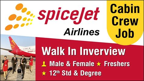 Job Spicejet Airlines Cabin Crew Walk In Interview June Hsc