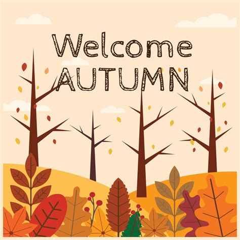 Welcome Autumn Vector Background 11971550 Vector Art At Vecteezy