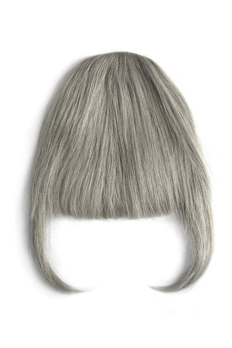 Clip in /on Remy Human Hair Fringe / Bangs - Silver/Grey - Cliphair UK