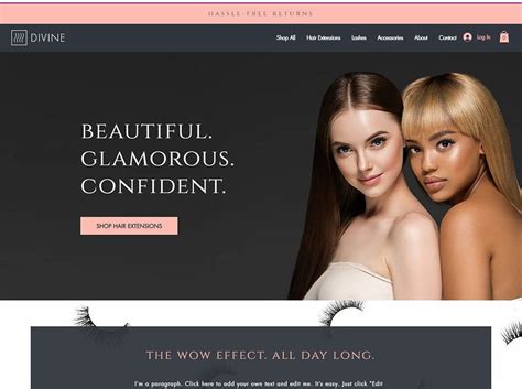 Hair Extension Wix Website Template Gold Black And Glitter Hair Boutique