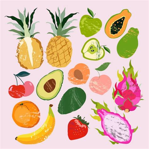 Un Conjunto De Bayas Y Frutas Ilustraci N Vectorial Papaya Fresa