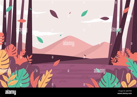 Fallen Leaf Fall Autumn Mountain Nature View Stock Vector Image Art