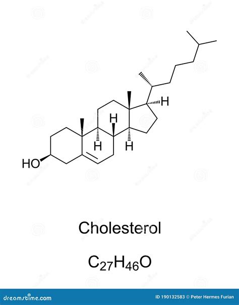 Cholesterol A Modified Steroid Chemical Structure And Formula Stock