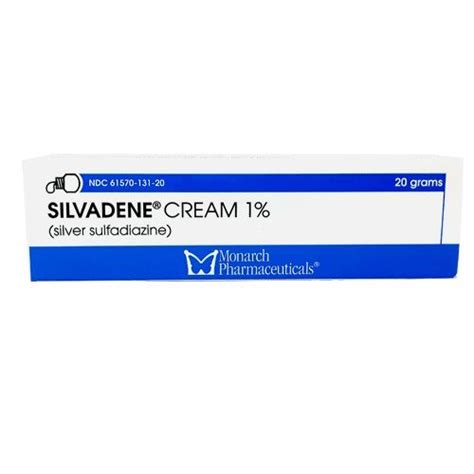 Silvadene Anti Infective Silver Sulfadiazine 1 Topical Cream Tube 20