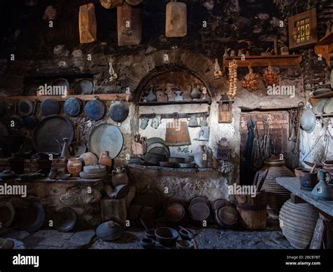 Ancient Kitchen In The Monastery In Meteora Greece Stock Photo Alamy