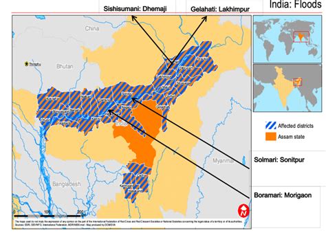 Assam State Map Showing Flood Affected Districts Download Scientific Diagram