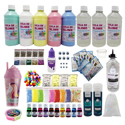 Super Kit Slime Completo Várias Colas Ine Slime Shopee Brasil