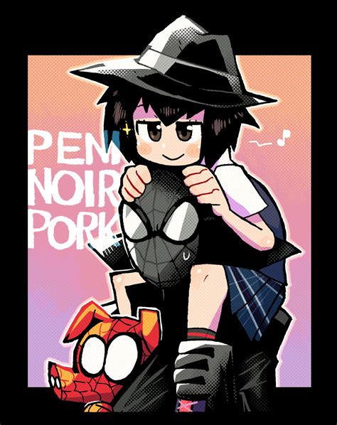 Peni Parker Spider Man Noir And Spider Ham Marvel And 3 More Drawn By Rariattoganguri