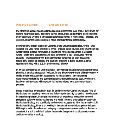 Personal Statement Graduate School Template Business