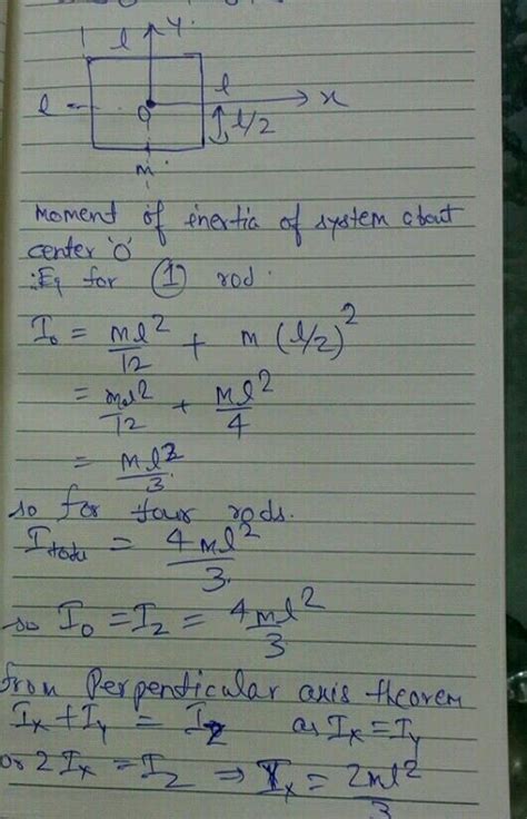 Four Identical Rods Each Of Mass M And Length L Are Joined To