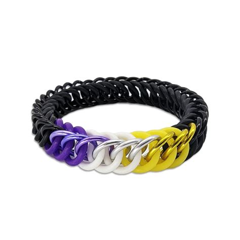 Subtle Non Binary Pride Bracelet Non Binary Pride Flag Bracelet Enby