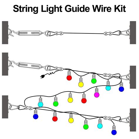 Snapklik Globe String Light Suspension Kit Outdoor Light Guide