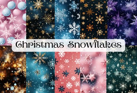 Christmas Snowflakes Digital Paper Graphic by Agnesagraphic · Creative ...