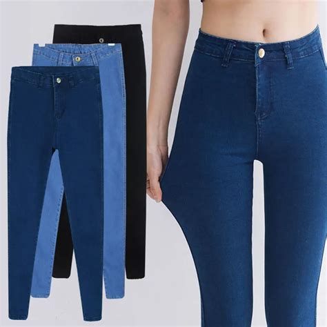 2018 Vintage Slim High Waisted Jeans Skinny Stretch Jeans For Women Fashion Cotton Womens Sexy