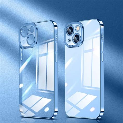 Crystal Plated High Transparency Phone Case For Iphone 12 Sierra Blue