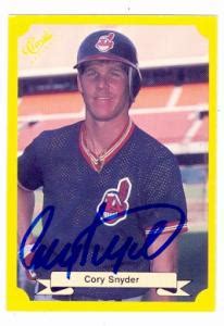 Cory Snyder Autographed Baseball Card Cleveland Indians Classic