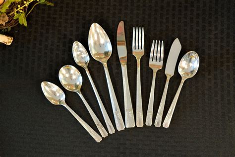 50 Piece Set Oneida Prestige Plate Flatware 1938 Grenoble Etsy